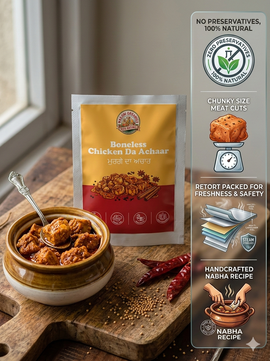 Chicken(Jhatka) Boneless Achaar Tasting pouch 100gms