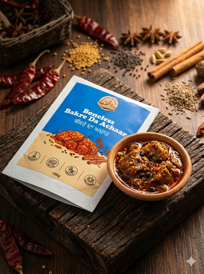 Bakra(Jhatka) Boneless Achaar Tasting pouch 100gms